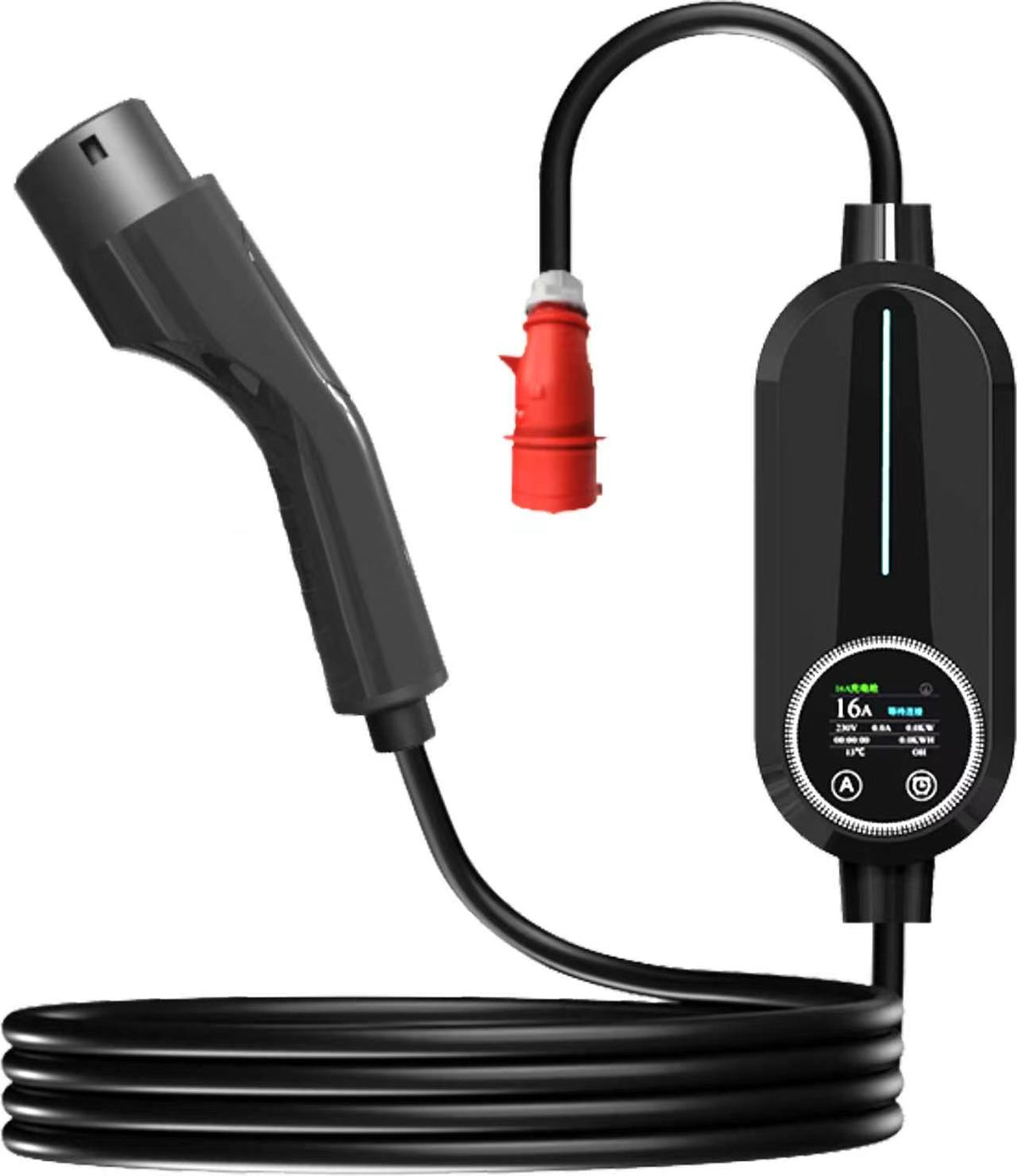 Mobile Wallbox 11 kW mit Typ-2-Kabel und CEE-16-A-Stecker